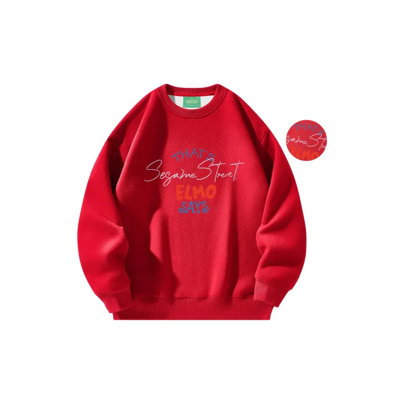 SESAME STREET Sweatshirt Thickened And Fleece Lined Optional Unisex-27