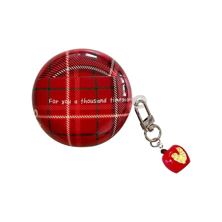 Kona Chun Compatible With FreeBuds 5i/6i/SE2 TPU Minimalist Style Red Plaid Bowknot Fully Enclosed Headphone Cases-3