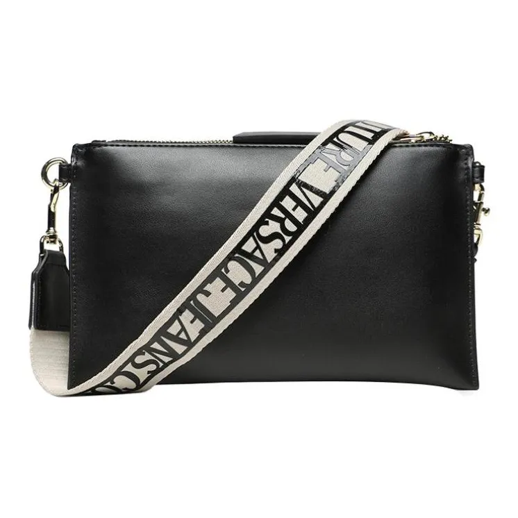 VERSACE JEANS COUTURE Faux Leather One Shoulder Crossbody Clutch Women's Black-2