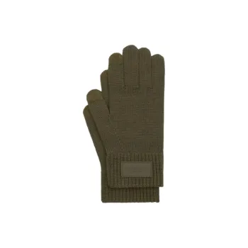 COACH Merino Wool Knit Gloves Unisex Olive Umber