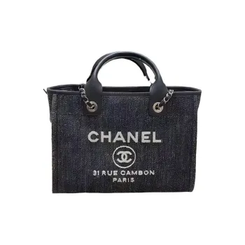 CHANEL 22Bag Denim Beach Bag, Tote Bag, Shopping Bag, Shoulder Bag, Crossbody Bag, Handbag Tubas Women's Denim