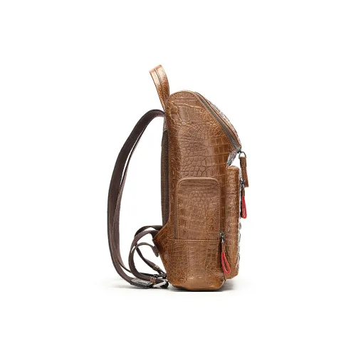 Yalu Genuine Leather Men's Balloon Backpack Business Computer Balloon Backpack Top Grain Cow Leather VANWALK Travel Balloon Backpack Men's