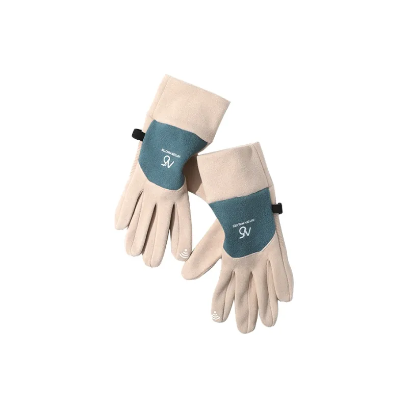 15 MINS 92% Polyester 8% Elastane Knit Gloves Women's Dark Gray/Khaki/Black/Pink-6