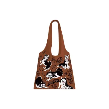 AOSONG Suede Tech Fabric Shoulder Bag Regular Women's Brown Black