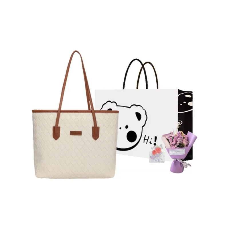 NX DOUGHNUT PU Tote Bag Shoulder Bag Regular Women's Brown/Khaki-10