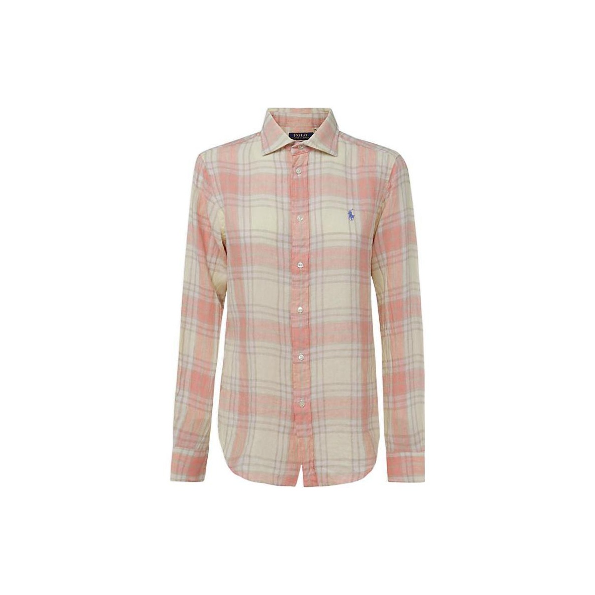 pink plaid polo shirt POIZON