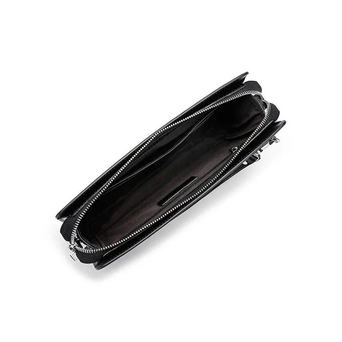 FAIRWHALE Top Grain Cow Leather Clutch Regular Men's Elegant Black-5