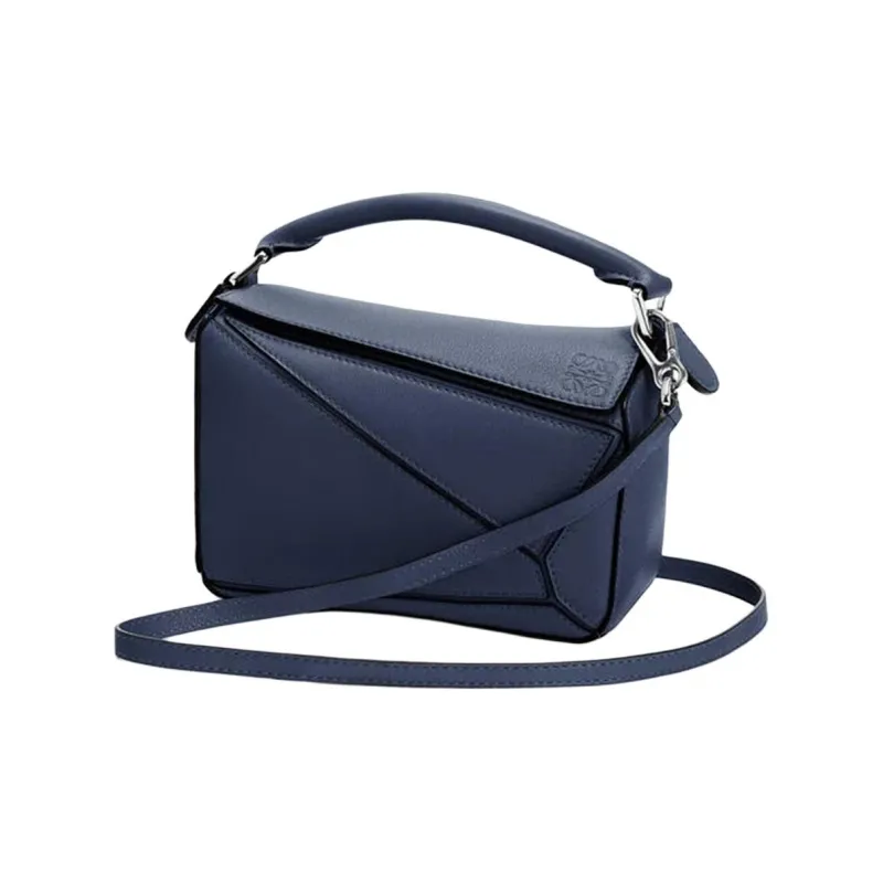 LOEWE Puzzle Calfskin Geometric Bag, Shoulder Bag, Crossbody Bag, Handbag Mini Women's Ocean Blue-1