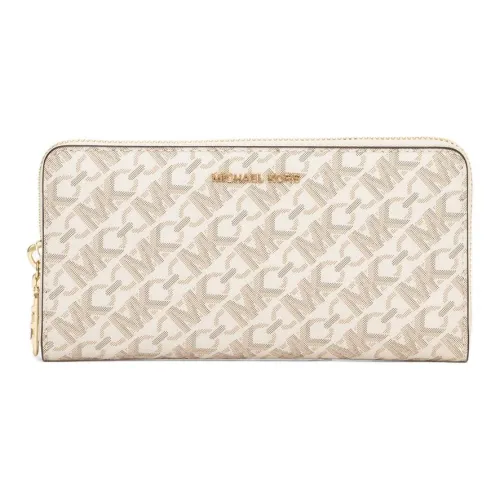 MICHAEL KORS Coated Canvas Wallet Large Size Women's Vanilla White