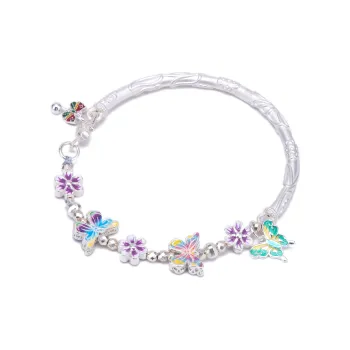 Listen To The Flowers Bloom 999 Fine Silver Bracelets Women's