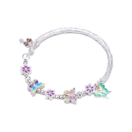 Listen To The Flowers Bloom 999 Fine Silver Bracelets Women's
