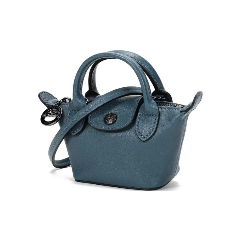 LONGCHAMP Le Pliage Cuir Sheepskin Crossbody Bag, Dumpling Bag, One Shoulder Handbag Mini Women's Nordic Colors-1