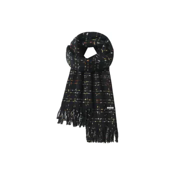 CARTELO Polyester Knit Scarves Unisex Black/White/Red/Pink