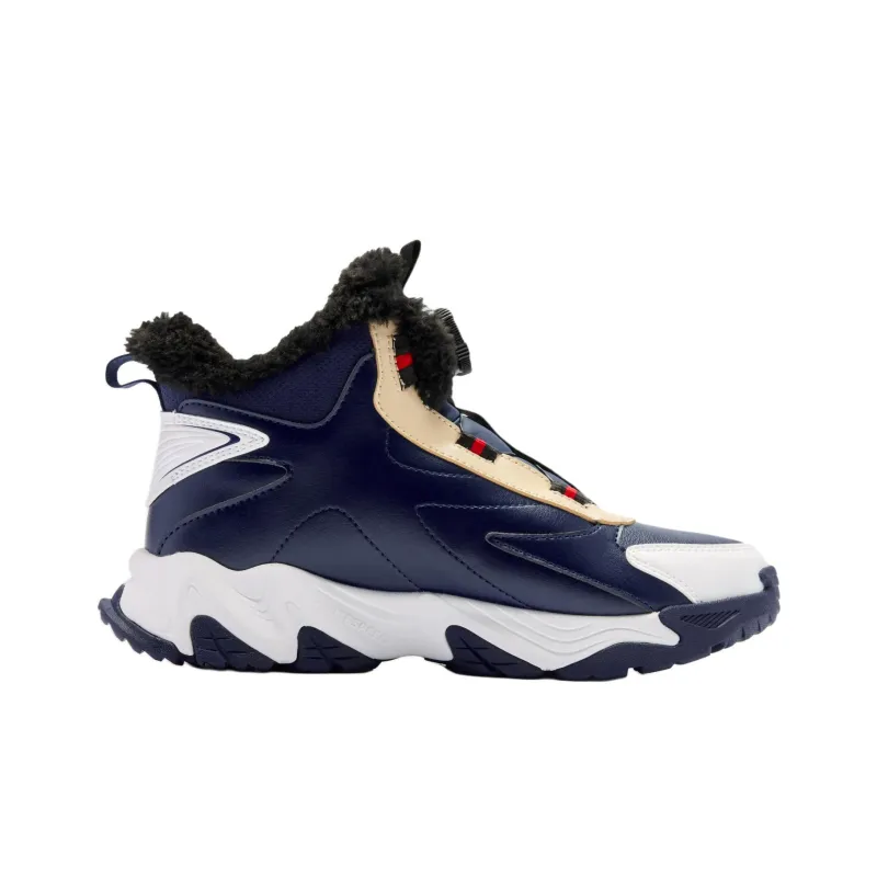 QIAODAN Crampons 3.0 Slip Resistant, Abrasion Resistant, Thermal High Top Kids Lifestyle Shoes Blue White Teenagers-1