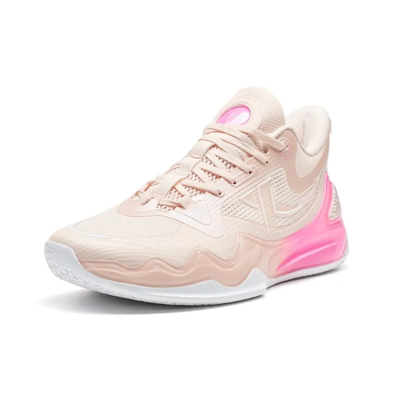 XTEP Wear-Resistant Cushioning Coverage Low-Top Basketball Shoes Men's Pink-2