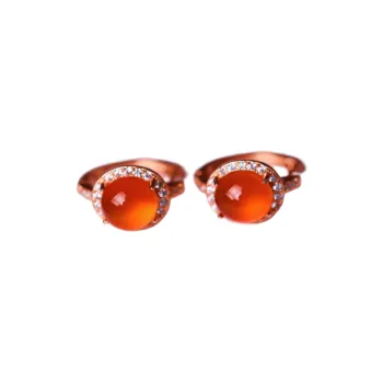 YUSHE Southern Red Agate Earrings Women's