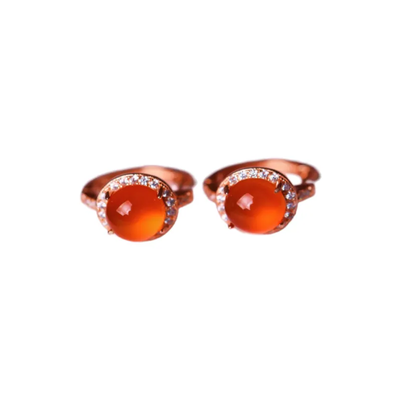 YUSHE Southern Red Agate Earrings Women's-0