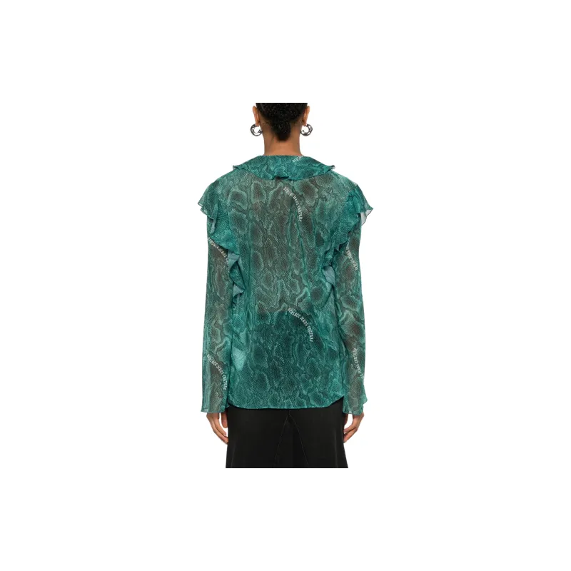 VERSACE Lizard-skin Chiffon Blouse-2