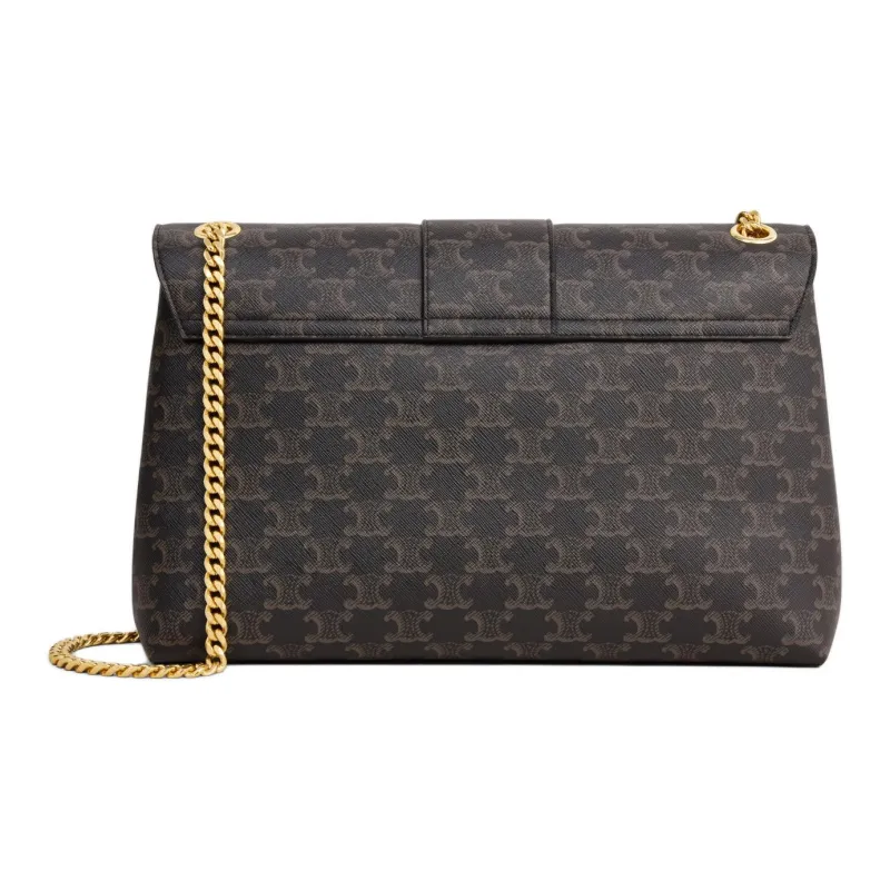 CELINE Large VICTOIRE Bag In Triomphe Canvas Women's Brown-3