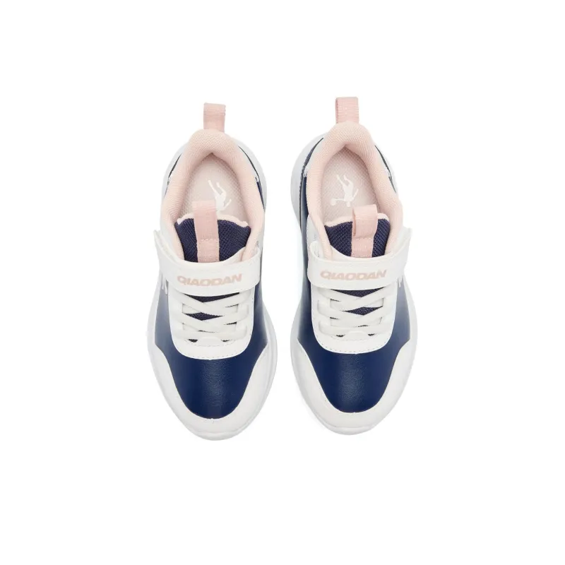 QIAODAN Slip Resistant Low Top Kids' Running Shoes White Blue Children Aged 3 7 Years Old-3