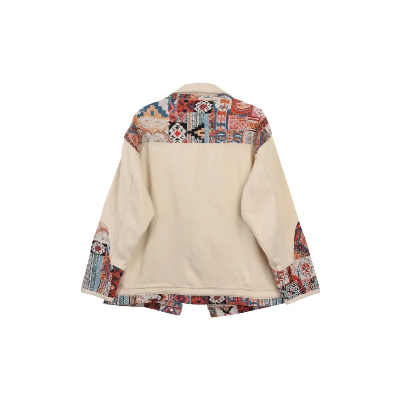 EOEI Denim Jacket Women's Apricot-1