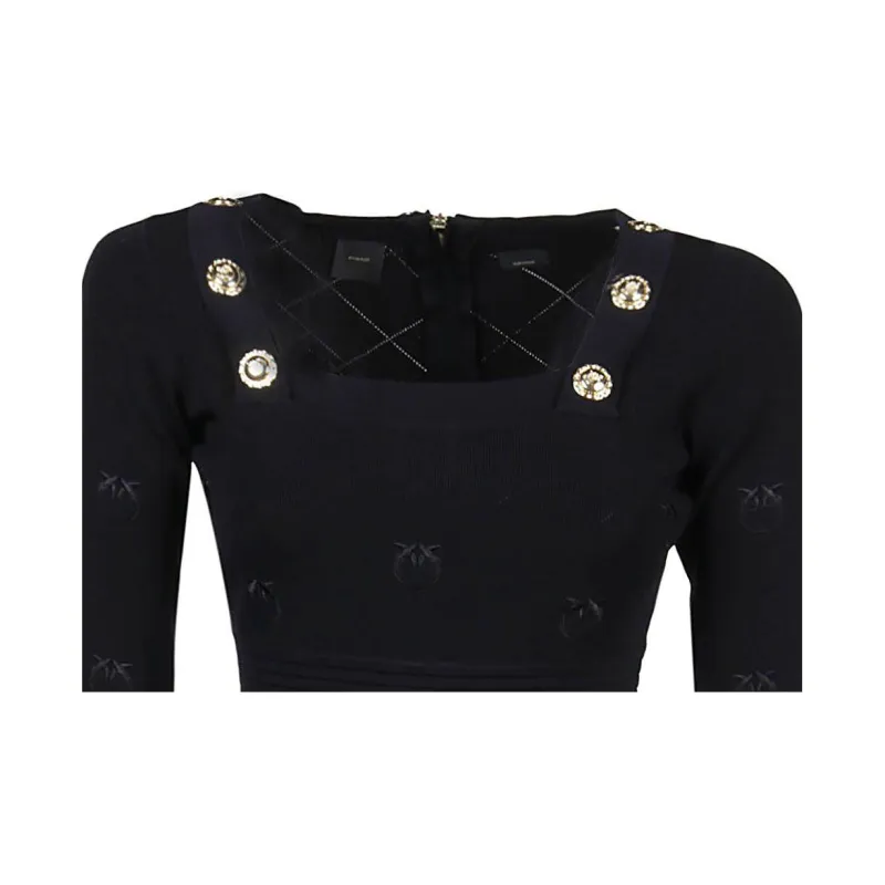 PINKO FW22 Long Sleeved Dresses Women's Black-6