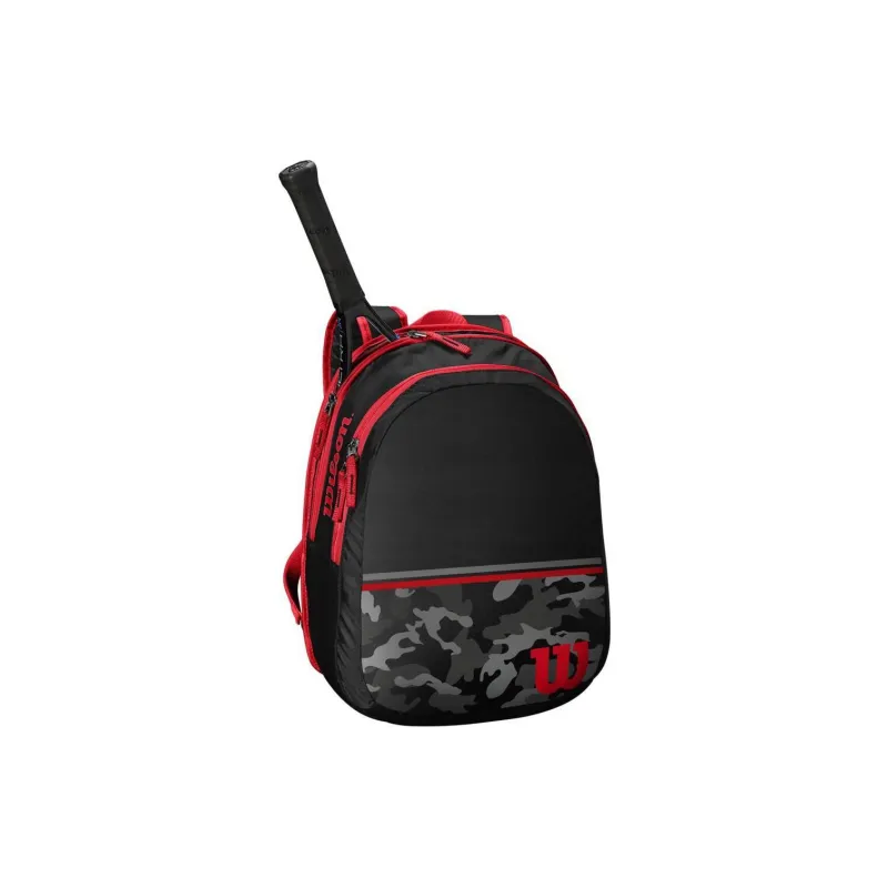 Wilson Polyester Backpack Unisex Black & Red-1