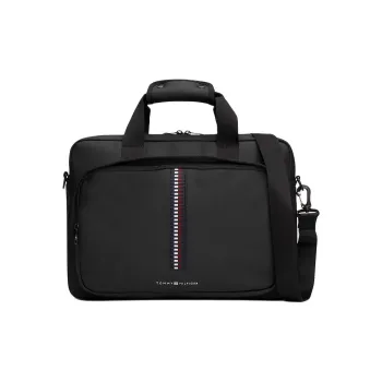 Tommy Hilfiger Polyester One Shoulder Crossbody Portable Laptop Bag Regular Men's Black