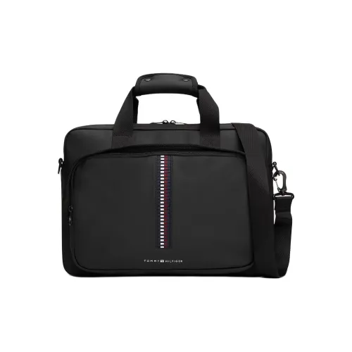 Tommy Hilfiger Polyester One Shoulder Crossbody Portable Laptop Bag Regular Men's Black