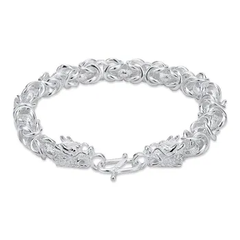 QIANCHANG S 990 Silver Pure Silver Bracelets Men's