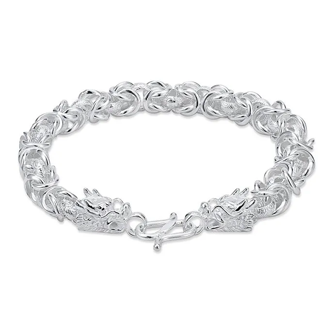QIANCHANG S 990 Silver Pure Silver Bracelets Men's-0