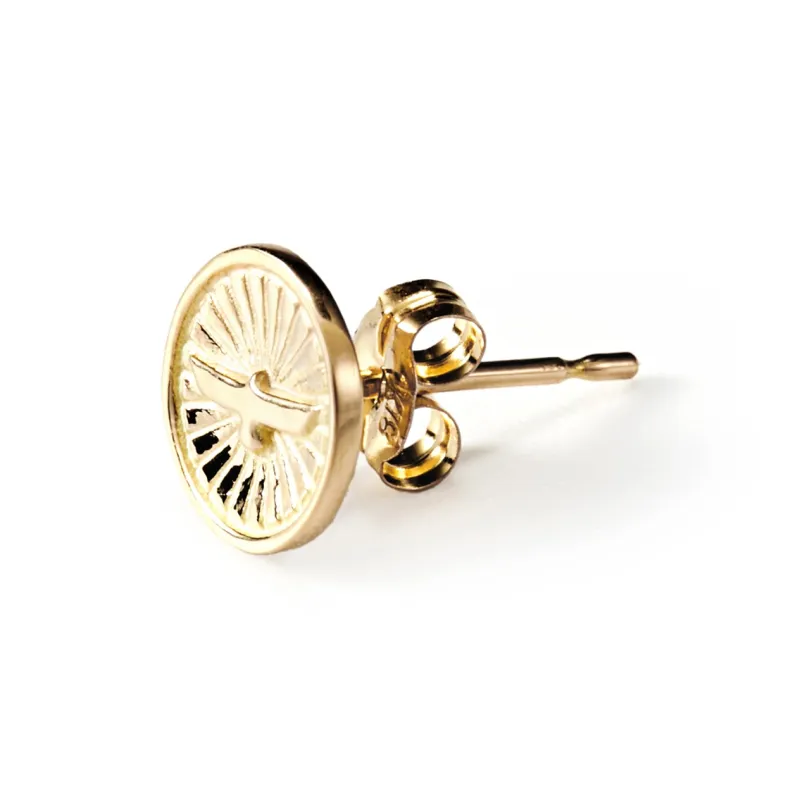 GOD SUNS 18K Gold Stud Earrings Unisex-0