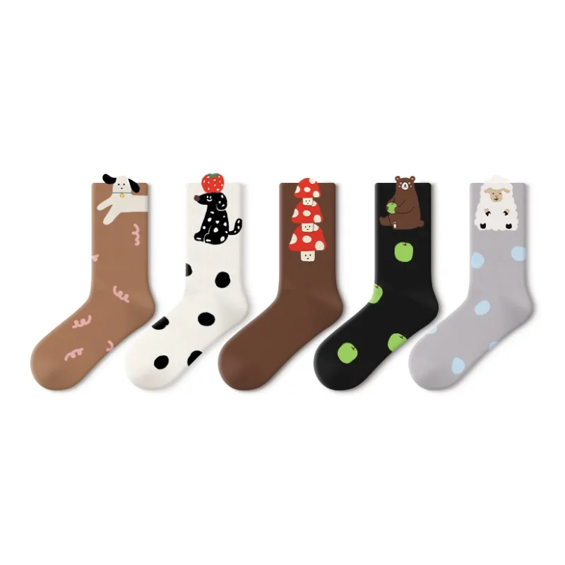 Primeet Mid Calf Socks Women's 5 Pack-19