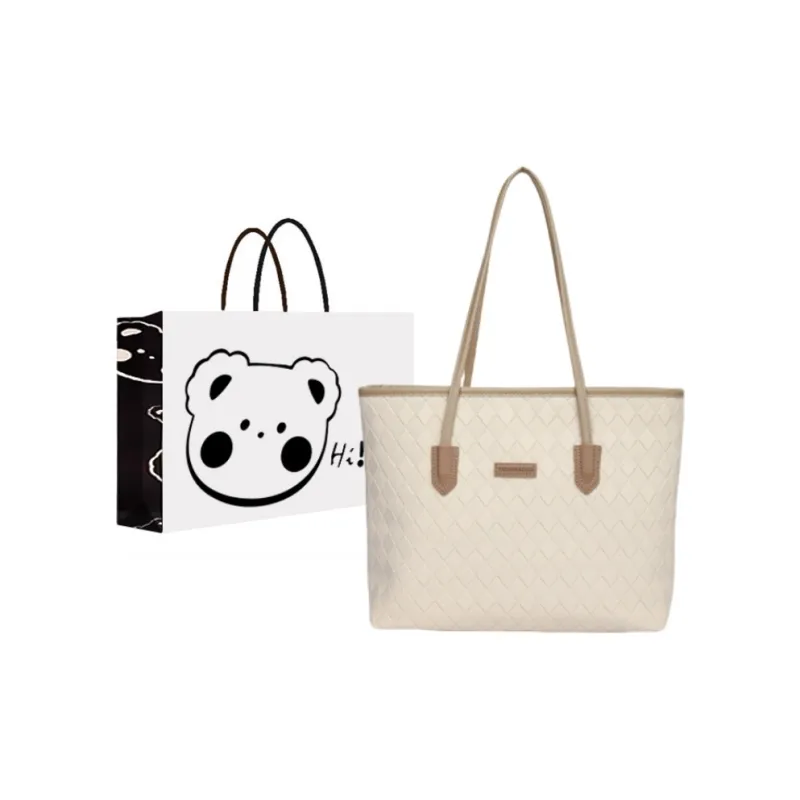 NX DOUGHNUT PU Tote Bag Shoulder Bag Regular Women's Brown/Khaki-5