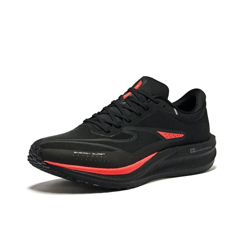 Erke Polar Wind 2.0 Slip Resistant Anti Rollover Low Top Training Marathon Running Shoes Men's Black Swan Color Scheme-2