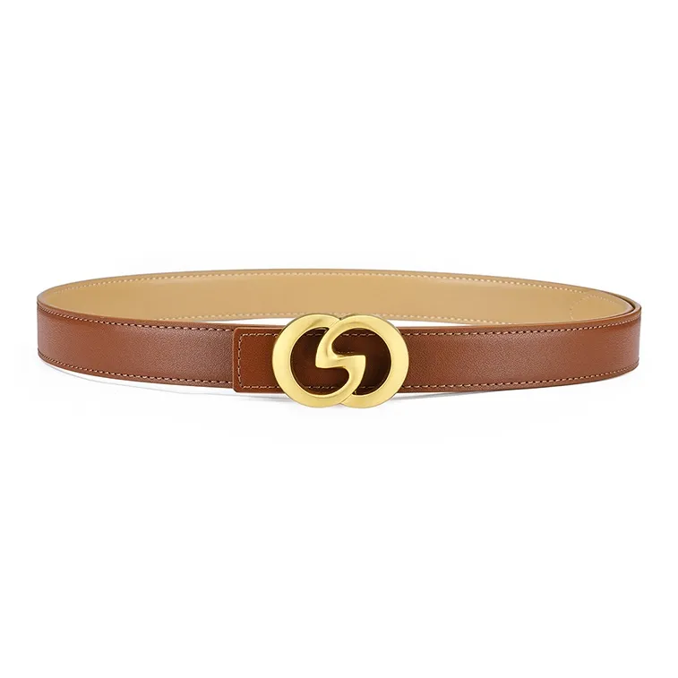 FAIRWHALE Cow Leather Belt Women's Width 2.5cm-8