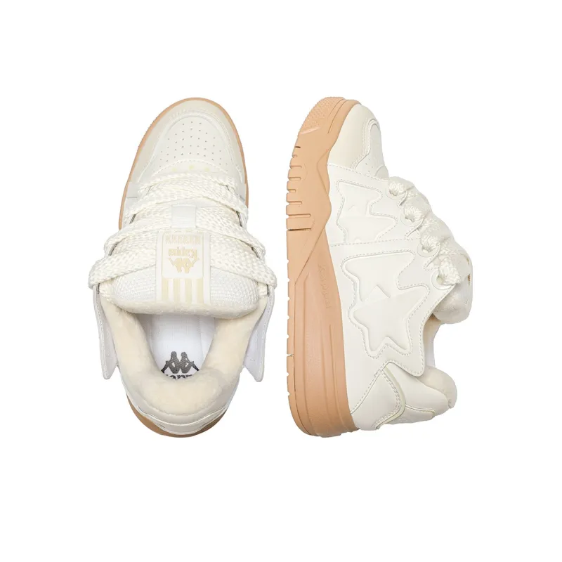 Kappa Anti-Slip Wear-Resistant Low-Top Skateboard Shoes Women's Heron Feather White-9