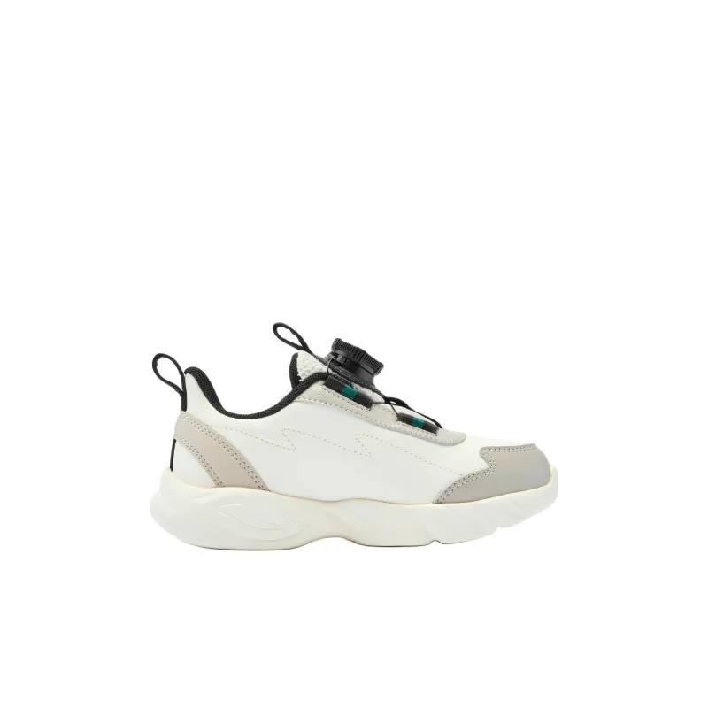 QIAODAN Slip Resistant Cushioning Low Top Kids Lifestyle Shoes White Green Children Aged 3 7 Years Old-1