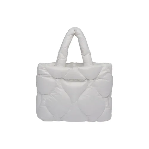MIU MIU Fabric Tote Bag Shopping Bag Shoulder Bag Handbag Women's White