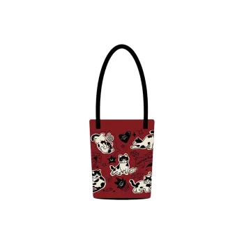 AOSONG Suede Tech Fabric Bucket Bags Shoulder Bags Regular Women's Red