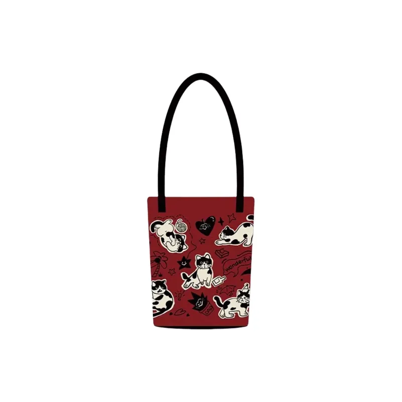 AOSONG Suede Technology Fabric Bucket Bag, Handbag, Shoulder Bag Women's Red-0