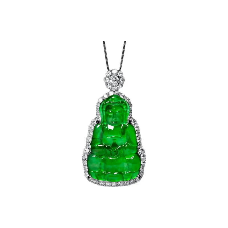 KALAIYIN Ice Glutinous Jadeite Necklaces Men's-0