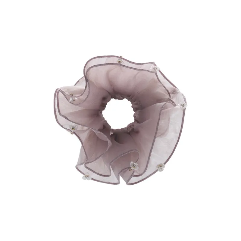ROYALSASA Silk Chiffon, Faux Crystal Hair Tie Women's-2