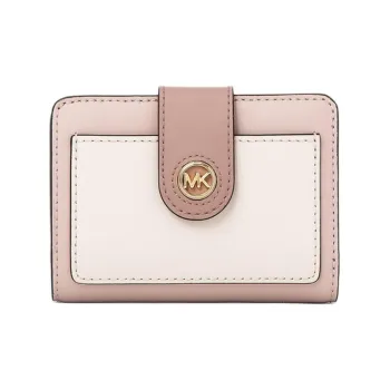 MICHAEL KORS Cow Leather Wallet Trumpets Women's Pink With Light Cream