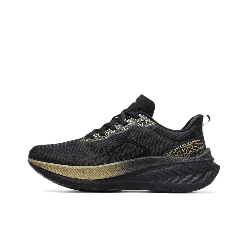 TREEPERI Running Shoes Unisex Low Top Black Golden Dragon-0