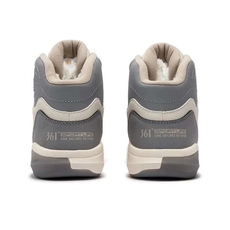 361° Winter Syndrome Warm Anti Slip And Wear Resistant High Top Skateboard Shoes Women's Beige Gray-3