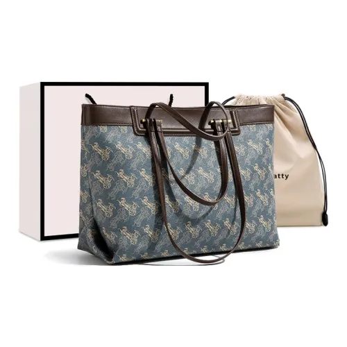 CentarlKatty PU Tote Bag Shoulder Bag Handbag Women's Coach Blue & Coffee