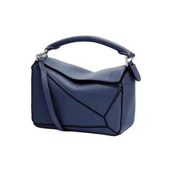 LOEWE Puzzle Calfskin Geometric Bag, Shoulder Bag, Crossbody Bag, Handbag Mini Women's Ocean Blue