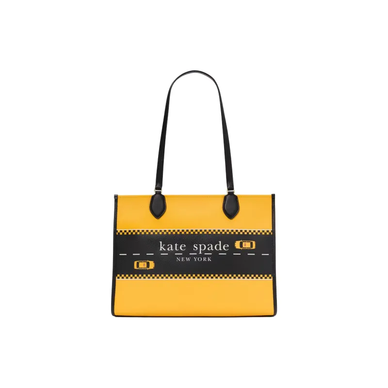 Kate Spade Manhattan PVC Tote Bag Shopping Bag Shoulder Bag Handbag Large Size Women's Yellow-0