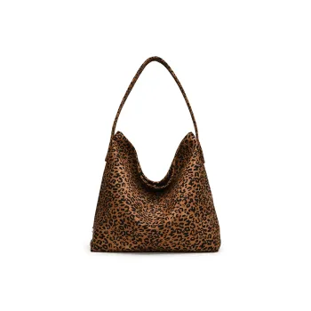 BRINCH PU Shoulder Bag Regular Women's Leopard Print Coffee/Brown